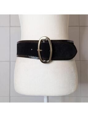Banana Republic wide suede & patent leather belt